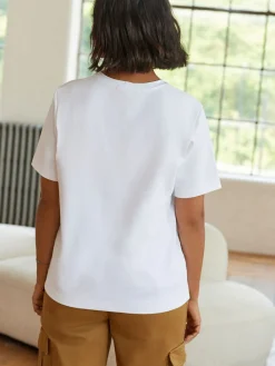 Wit - Dik T-shirt met ronde hals en korte mouwen*Next New