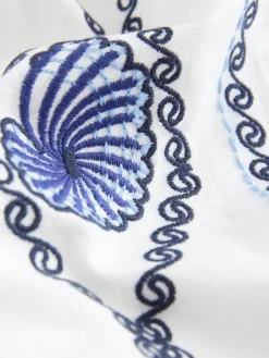 Wit - Embroidered Mini Shift Dress With Linen*Next