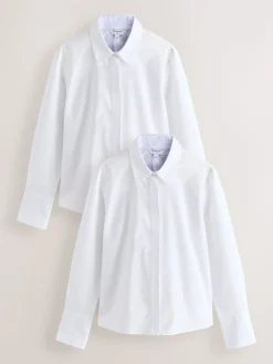 - Fitted Stretch Essential Long Sleeve Shirts 2 Pack*Next Online