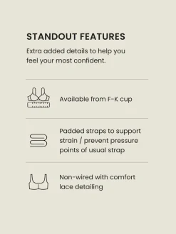 - F-K cup beha met ultiem comfort, gewatteerde bandjes, zonder vulling, zonder beugel en met zijsteun*Next Sale