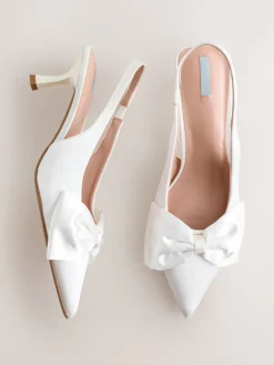 - Forever Comfort® Bruiloft hakken met hielbandje van satijn, met strik en spitse neus*Next New