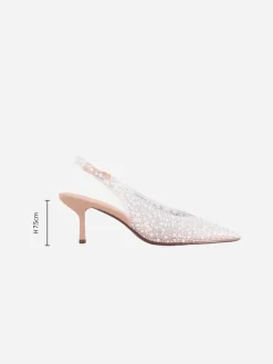 - Forever Comfort® puntige slingback-hakken met vinyl en sierstenen*Next New