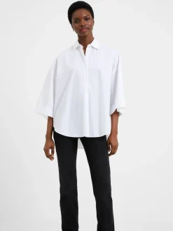 - Rhodes Sust poplin popover-blouse met korte mouwen van 100% katoen*French Connection Best