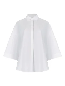 - Rhodes Sust poplin popover-blouse met korte mouwen van 100% katoen*French Connection Best