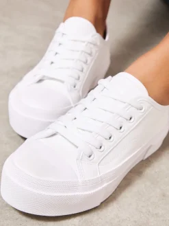 - Canvas Flatform Lace Up Casual Low Top Trainers*Friends Like These New