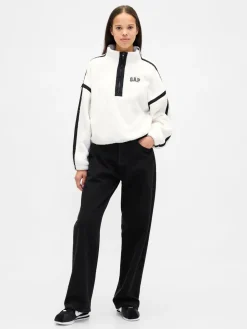 - Oversized Cropped Sherpa Half-Zip Fleece*Gap Discount