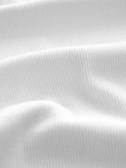 Wit - Geribbelde top met ronde hals en lange mouwen*Next Discount