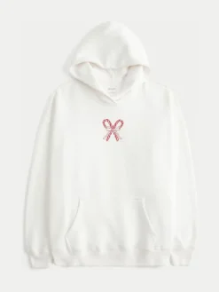 - Christmas Back Graphic Boyfriend Hoodie*Hollister Best