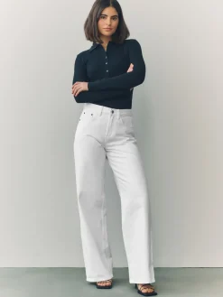 Wit - Jeans met wijde pijpen*Next Outlet