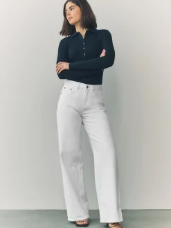 Wit - Jeans met wijde pijpen*Next Outlet