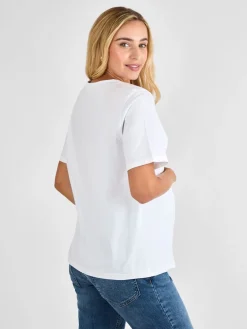 Wit - - Oversized boyfriend zwangerschaps-T-shirt*Jojo Maman Bébé Online