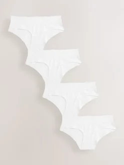 Wit - Katoenen kanten slipjes 4 stuks*Next Clearance