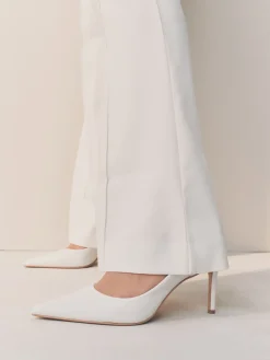 Wit - Leren mid-court pumps*Next Online