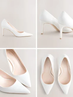 Wit - Leren mid-court pumps*Next Online