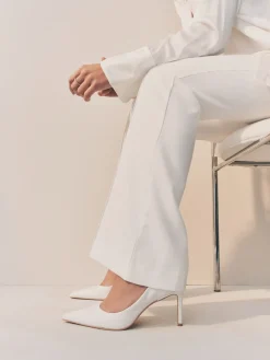 Wit - Leren mid-court pumps*Next Online