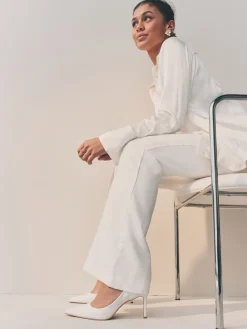 Wit - Leren mid-court pumps*Next Online