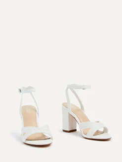 - City sandalen met blokhak en geribbelde voorband*Linzi Clearance