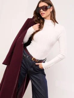 Wit - - Gebreide rolkraagtrui*Lipsy Hot