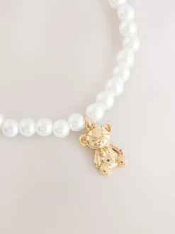 Wit - Pearl Effect Stretch Teddy Bracelet*Next New