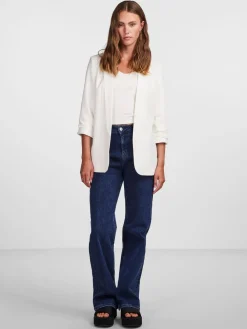 Wit - blazer met gerimpelde mouwen*PIECES Hot