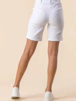Wit - stretch short met omgeslagen zoom*Roman Clearance