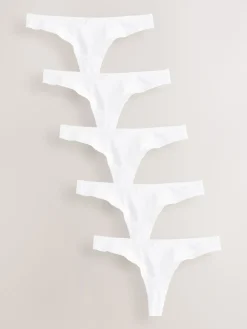 Wit - Set van 5 slips met hoog katoengehalte*Next Outlet