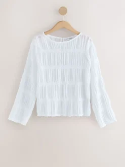 - Shirred Long Sleeve Crew Neck Top*Next Sale