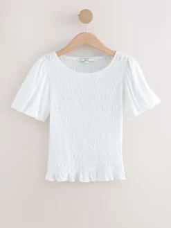 - Shirred Short Sleeve Crew Neck Top*Next New