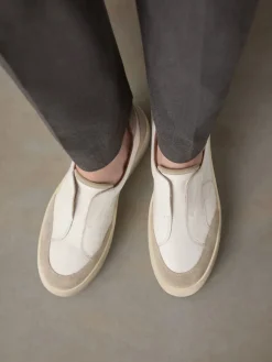 Wit - Signature leren instapsneakers met dikke zool en plateauzool*Next Best