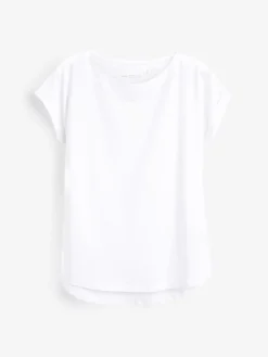 Wit - T-shirt met kapmouwtjes*Next Outlet