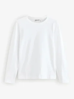 Wit - T-shirt met lange mouwen en ronde hals*Next Discount