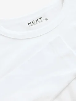 Wit - T-shirt met lange mouwen en ronde hals*Next Discount