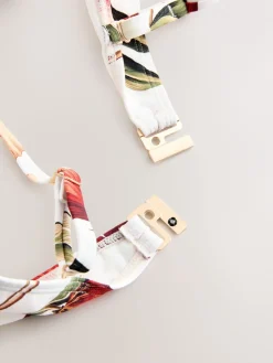 Wit en Rood Bloemen - Bandeaubikinitop met beugel*Next Clearance