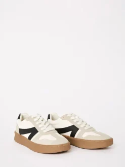 Wit en zwart - Lace Up Retro Gumsole Sports Trainers*Friends Like These Online