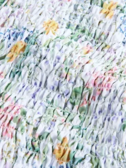 Wit gebloemd - Gerimpelde bikinislip met hoge taille*Next Hot