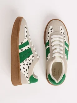 Wit met stippen - Lace Up Retro Gumsole Sports Trainers*Friends Like These Clearance