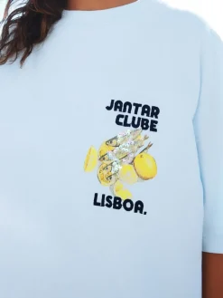 Wit/blauw - T-shirt met strandprint en grafische print*Next Clearance