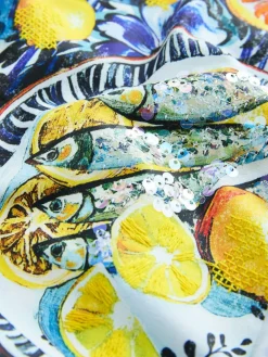 Wit/blauw - T-shirt met strandprint en grafische print*Next Clearance