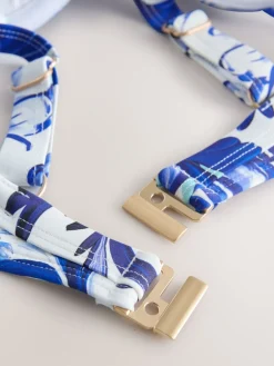 Wit/blauw porselein - Buikcorrigerende bikinitop met vulling en beugel*Next Outlet