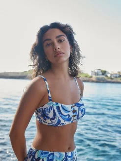 Wit/blauw porselein - Non Wired Bandeau Bikini Top*Next Hot