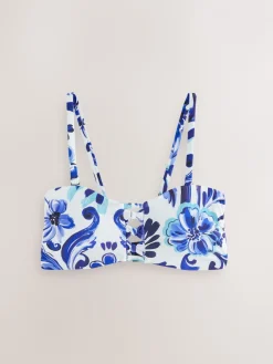 Wit/blauw porselein - Non Wired Bandeau Bikini Top*Next Hot