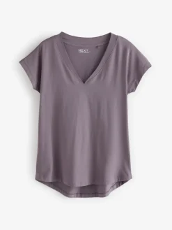 Wit/grijs/khaki/roest/bruin - Set van 5 T-shirts met V-hals en kapmouwen van 100% katoen*Next Best