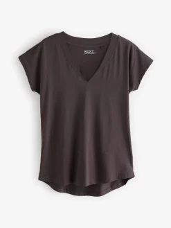 Wit/grijs/khaki/roest/bruin - Set van 5 T-shirts met V-hals en kapmouwen van 100% katoen*Next Best