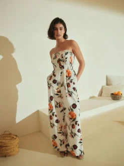 - Bandeau Jumpsuit with Linen*Next Clearance