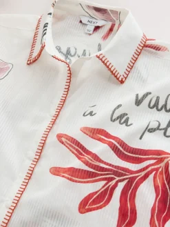 Witte basis - Overhemd met strandbedekking*Next Discount