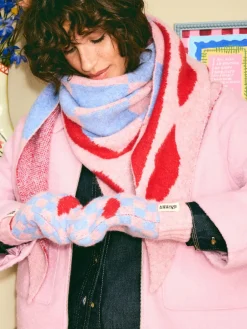 - geruite wanten met lippenmotief*Eleanor Bowmer Sale