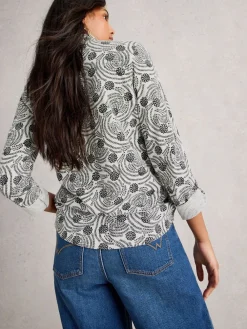 Wit/zwart - jersey Annie overhemd*White Stuff Outlet