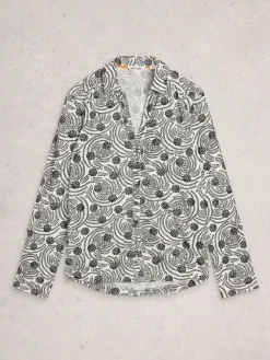 Wit/zwart - jersey Annie overhemd*White Stuff Outlet