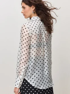 - Overhemd met doorschijnende lange mouwen*Next Hot