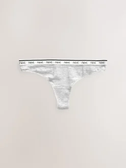 Wit/zwart/grijs - 4 Katoenen slipjes met logotailleband*Next Outlet